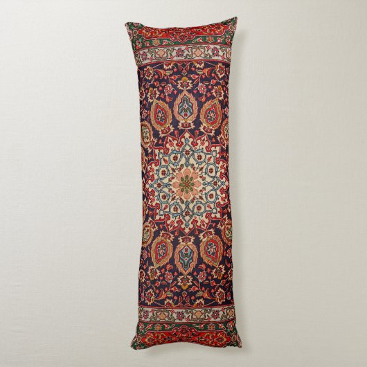 Persian Tabriz Black Radial Geometric  Lichaamskussen (Achterkant (Verticaal))