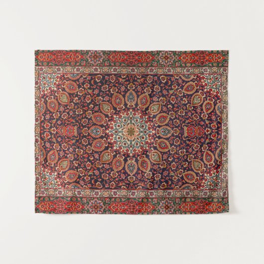 Persian Tabriz Black Radial Geometric  Wandkleed (Voorkant (horizontaal))