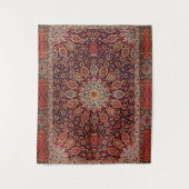 Persian Tabriz Black Radial Geometric  Wandkleed (Voorkant)