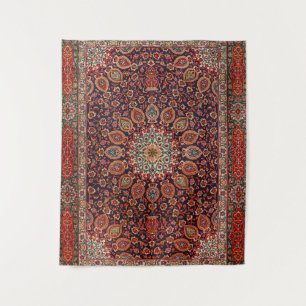 Persian Tabriz Black Radial Geometric  Wandkleed