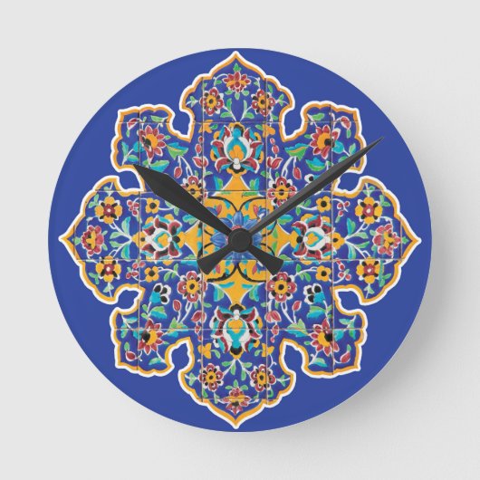 Persian Turquoise Ronde Klok (Voorkant)