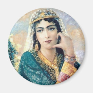 Persian Woman Folk schilderen in detail Magneet