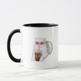 Persiër Kat Comfort Kleuren Shirt, Iced Coffee Kat Mok