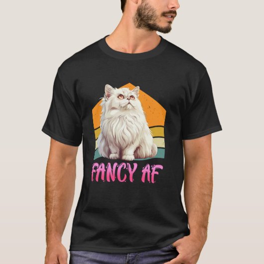 Persiër Kat Moeder FANCY AF Persiër Kat Eigenaar V T-shirt (Voorkant)
