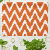 Persimmon Asian Moods Ikat Chevrons Theedoek (Gevouwen)