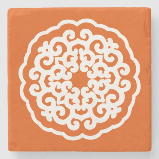 Persimmon Asian Moods Mandalla Stenen Onderzetter (Voorkant)