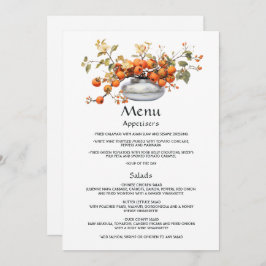 Persimmon bloemenbruiloft menu