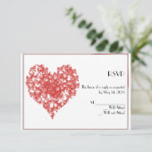 Persimmon Butterfly Heart-kaart RSVP Kaartje (Staand voorkant)