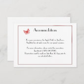 Persimmon Butterfly Heart Wedding Insert Informatiekaartje (Voorkant / Achterkant)