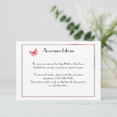 Persimmon Butterfly Heart Wedding Insert Informatiekaartje (Staand voorkant)