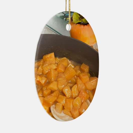 Persimmon Compote Keramisch Ornament (Rechts)