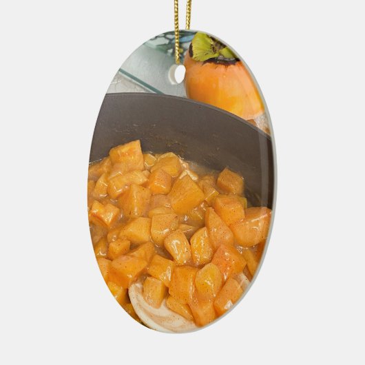 Persimmon Compote Keramisch Ornament (Links)