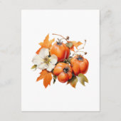 Persimmon Floral Wedding Gast Details Informatiekaartje (Achterkant)