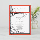Persimmon Floral Wedding Invitations Kaart (Staand voorkant)