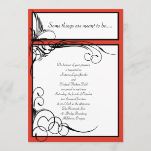 Persimmon Floral Wedding Invitations Kaart