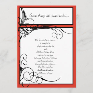 Persimmon Floral Wedding Invitations Kaart