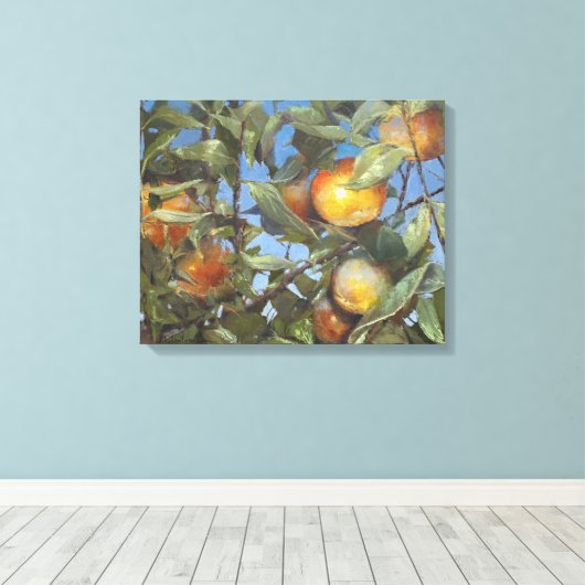 Persimmon Fruit Beauful Original Artwork Canvas Afdruk (Insitu (Houten vloer))