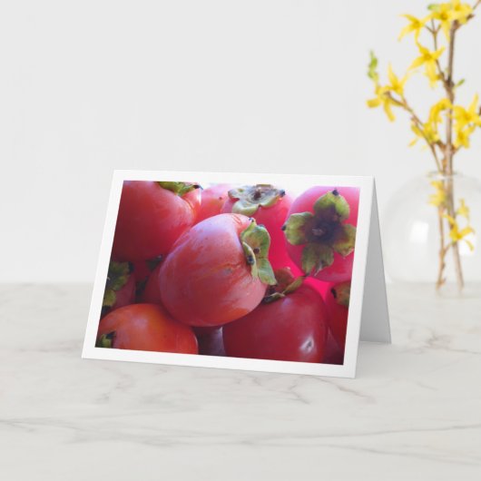 Persimmon Fruit Kaart (Gele Bloem)
