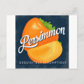 Persimmon  Fruit Label Retro Briefkaart (Voorkant)