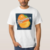Persimmon  Fruit Label Retro T-shirt (Voorkant)