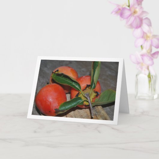 Persimmon Fruit Portret Kaart (Orchidee)