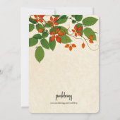 Persimmon & Green Floral Vine Wedding Invitation Kaart (Achterkant)