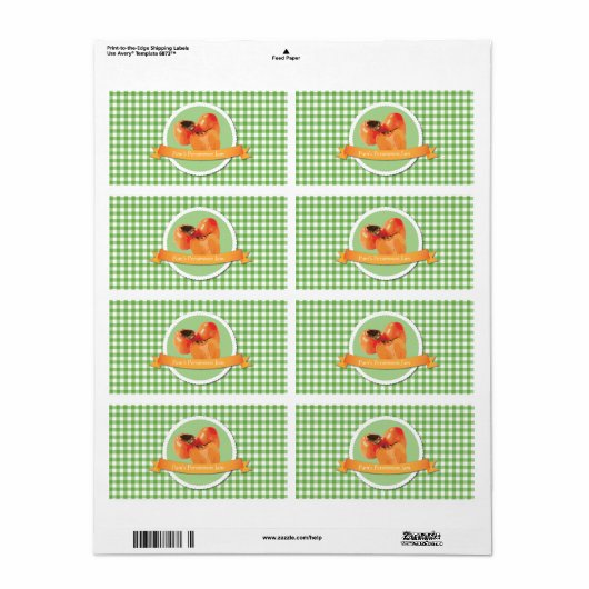 Persimmon Jam Canning Label (Full Sheet)