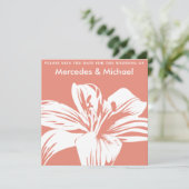 Persimmon Lily Bloom sparen de Uitnodiging van de  (Staand voorkant)