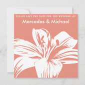 Persimmon Lily Bloom sparen de Uitnodiging van de  (Voorkant)