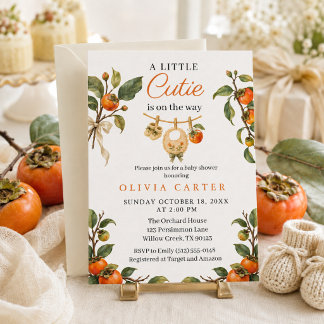 Persimmon Little Cutie Baby Shower Kaart
