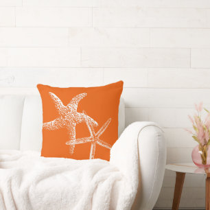 Persimmon Oranje Starfish Couple Decorative Pillow Kussen