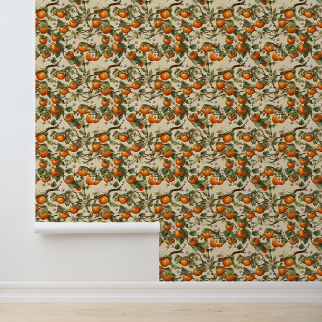 Persimmon Pattern Behang (Applicatie)