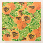 Persimmon Pattern Glazen Onderzetter (Voorkant)