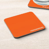 Persimmon rode kleurnaam bier onderzetter (Linkerzijde)