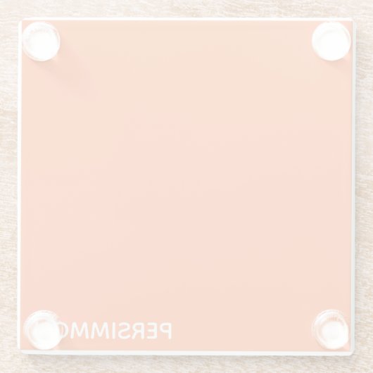 Persimmon rode kleurnaam glazen onderzetter (Achterkant)