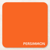 Persimmon rode kleurnaam kartonnen onderzetters (Voorkant)