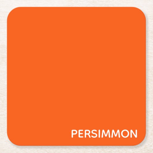 Persimmon rode kleurnaam kartonnen onderzetters (Voorkant)