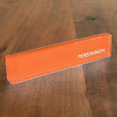 Persimmon rode kleurnaam naambordje (Zijkant)
