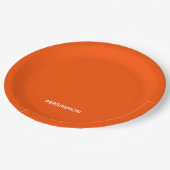 Persimmon rode kleurnaam papieren bordje (Gekanteld)