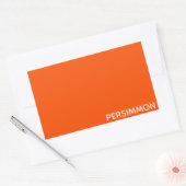 Persimmon rode kleurnaam rechthoekige sticker (Envelop)