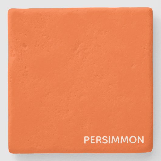 Persimmon rode kleurnaam stenen onderzetter (Voorkant)
