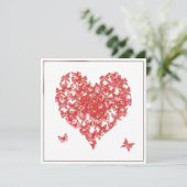 Persimmon Roos Butterfly Heart Weddenschap Kaart (Staand voorkant)