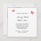 Persimmon Roos Butterfly Heart Weddenschap Kaart (Achterkant)