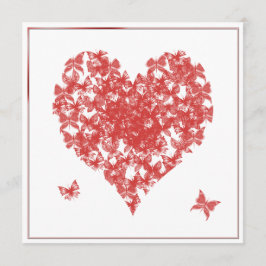 Persimmon Roos Butterfly Heart Weddenschap Kaart