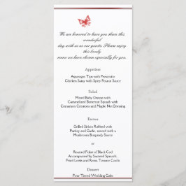 Persimmon Roos Vlinder Hart Bruiloft Menu