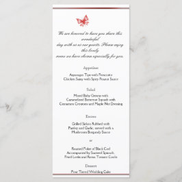 Persimmon Roos Vlinder Hart Bruiloft Menu