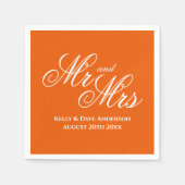 Persimmon sinaasappel rood chique bruiloft feestje servet (Voorkant)