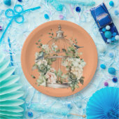 Persimmon Sinaasappel Wit Groen Goud Douche Papieren Bordje (Feest)