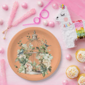 Persimmon Sinaasappel Wit Groen Goud Douche Papieren Bordje (Feest)