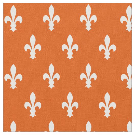 Persimmon Victoriaans Fleur de Lys Fabric Stof (Close Up)